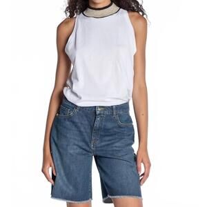 NEW KAOS sparkle neck top in white